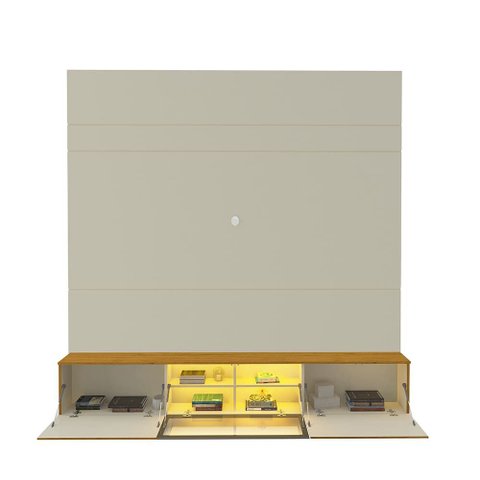Home para TV Luminare 153 LED 100% MDF Off White Naturale - Gelius