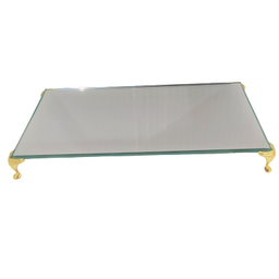 Bandeja em Espelho Prata 12x22cm com Pés Metálicos Dourados - 2