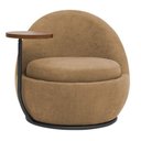 Ver imagem 4 de Poltrona Kaira Mesa Lateral Direita Base Fixa Preto Bouclé Camel - Nexta Casa