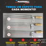 Espeto Triplo Tridente para Churrasqueira Churrasco Slim Fino - Marigrill - 2