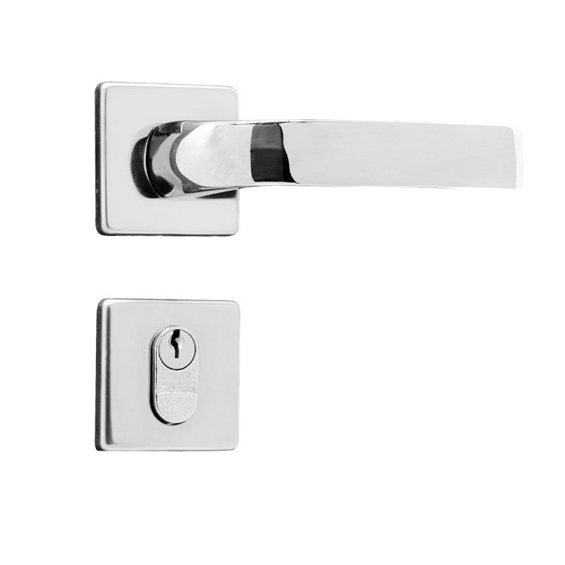 Fechadura Linha 1700 - Externa - Ravena - Roseta Quadrada Cromada