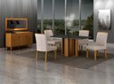 Ver imagem 6 de Conjunto Sala de Jantar Jade Gold 1,20m Tampo Chumbo 4 Cadeiras Jade Cinamomo/Linho Palha