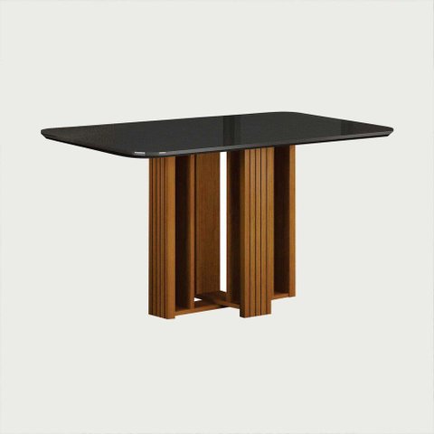Conjunto Sala de Jantar Jade Gold 1,20m Tampo Chumbo 4 Cadeiras Jade Cinamomo/Linho Palha