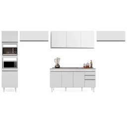 Armário de Cozinha Modulada 5 Peças CP15 com Pia Inox Branco - Lumil Lumil Móveis - 6