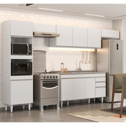 Armário de Cozinha Modulada 5 Peças CP15 com Pia Inox Branco - Lumil Lumil Móveis - 2