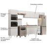 Armário de Cozinha Modulada 5 Peças CP15 com Pia Inox Branco - Lumil Lumil Móveis - 3