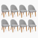 Ver imagem 2 de Kit 8 Cadeiras Lua Estofada Moderna Sala de Jantar Suede Cinza