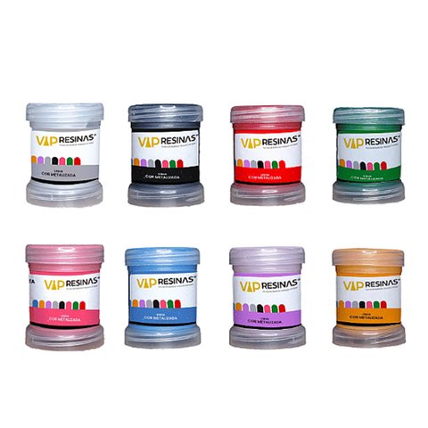 Kit 8 Pigmento Epóxi Pasta Metalizadas Coloridas Resina 25g