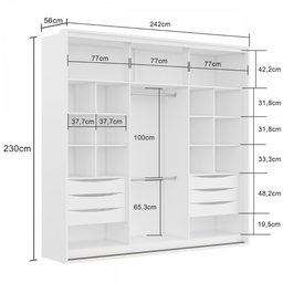 Guarda Roupa Casal 2 Portas MDF Ripado 2,42 m Imperium Belmax - 5