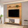 Painel Trento com Bancada Cher para Tv até 65 Polegadas Dj Móveis Cedro Off White - 1