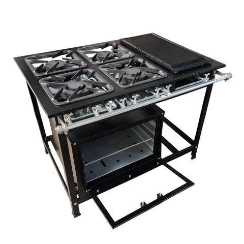 Fogão 4 Bocas Cefaz com Forno e Chapa Linha Gold Baixa Pressão CFZG-127C