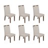 Kit 6 Cadeiras de Jantar Madeira Maciça Mel Premium Heloísa Veludo Bege - 1