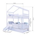 Ver imagem 3 de Treliche Solteiro Casinha e Kit Escada/escorregador Grade Proteção Madeira Maciça Branco