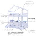 Ver imagem 4 de Treliche Solteiro Casinha e Kit Escada/escorregador Grade Proteção Madeira Maciça Branco
