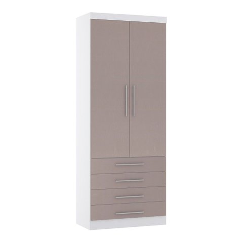 Guarda Roupa Roupeiro Modulado Alpes 2 Portas 4 Gavetas - Módulo Alpes - Luciane:cinammon