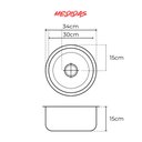 Ver imagem 2 de Para Tampo de Granito - Cuba Pia Inox Redonda 30cm por 15cm