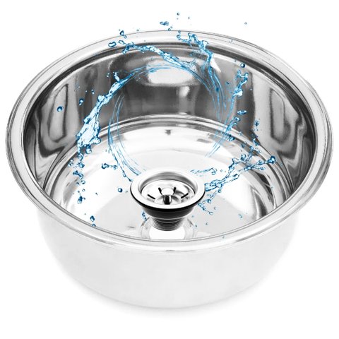 Para Tampo de Granito - Cuba Pia Inox Redonda 30cm por 15cm