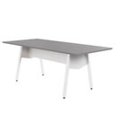 Ver imagem 4 de Mesa de Reunião 200cm para 8 Pessoas com Tampo Chanfrado Industrial Executive Cinza Sagrado/Branco