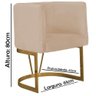Kit 03 Poltrona Cadeira Industrial Suede Bege - 2