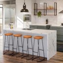 Ver imagem 4 de Kit Cozinha Industrial Prateleira e 4 Banquetas Selena Madeira