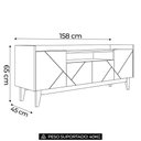 Ver imagem 4 de Rack Bancada Tv 60 Pol 158cm Pé Madeira Margot Cinza/cedro C14 - Mpozenato