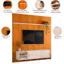Ver mais imagens de Painel para TV de até 75 Polegadas com Rack Orlando Cinamomo/Off White