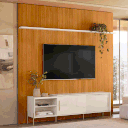 Ver imagem 3 de Painel para TV de até 75 Polegadas com Rack Orlando Cinamomo/Off White