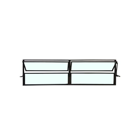 Vitro Basculante 2 Seções de Alumínio Preto 40x150