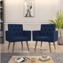 Ver imagem 5 de Kit 2 Poltronas Thais Premium: Azul-marinho/corino