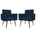 Ver imagem 1 de Kit 2 Poltronas Thais Premium: Azul-marinho/corino