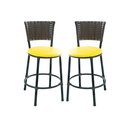 Ver imagem 1 de Kit 2 Banquetas Baixa de Cozinha Encosto Junco