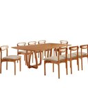 Ver imagem 2 de Sala de Jantar Mesa Flora 240cm Tampo Laminado Barril e 8 Cadeiras Noronha Premium Moderna Mobília