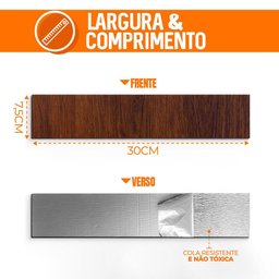 Tijolinho Madeira Jacarandá Adesivo Flexivel P Parede 30x7,5cm - 24 Un. - 7