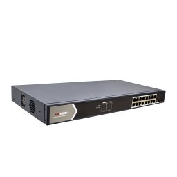 Switch Hikvision Poe 16 Portas Gigabit Entrada Fibra Óptica Ds-3e0518p-e/m - 1
