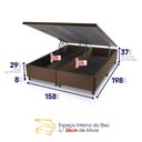 Ver imagem 6 de Conjunto Box Baú Marrom Luanda Branco Espuma D28 Queen 158x198x69 - King House