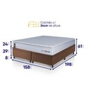 Ver imagem 2 de Conjunto Box Baú Marrom Luanda Branco Espuma D28 Queen 158x198x69 - King House
