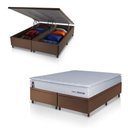 Ver mais imagens de Conjunto Box Baú Marrom Luanda Branco Espuma D28 Queen 158x198x69 - King House