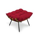 Ver imagem 3 de Kit Poltrona Costela com Puff para Sala Suede Vermelho