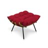 Kit Poltrona Costela com Puff para Sala Suede Vermelho - 3