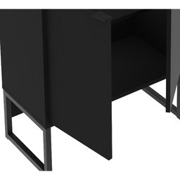 Armário 2 Portas com Chave Pes Tubular Me4155 Preto Tecno Mobili - 6