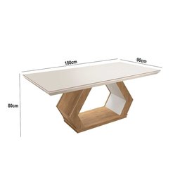 Mesa Alvorada 180 Tp Mdf Vidro canto Reto 4 Cadeiras Rufato - 3