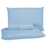 Conjunto Lençol Cama Casal 3 Peças 400 Fios com Elástico e Fronhas Toque Macio:azul Piscina - 1