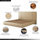 Ver imagem 3 de Cama Moderna Aspen King Box com Cabeceira Estofada Base Flutuante Pu Bege G99 - Gran Belo