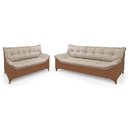 Ver imagem 1 de Sofá Veneza Conj. 2 e 3 Lugares Composê Linho/courissimo Bege 201/856 Império