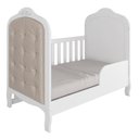 Ver imagem 2 de Kit Peroba Berço Elô Branco Amendoa com Capitonê Corino Bege