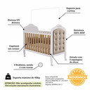 Ver imagem 3 de Kit Peroba Berço Elô Branco Amendoa com Capitonê Corino Bege