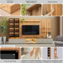 Ver imagem 4 de Conjunto Painel Rack 2 Módulos Laterais e 2 Cristaleiras Been Mdp/mdf Tv até 75 Canela/gris G77 - Gr