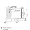 Ver imagem 2 de Conjunto Painel Rack 2 Módulos Laterais e 2 Cristaleiras Been Mdp/mdf Tv até 75 Canela/gris G77 - Gr