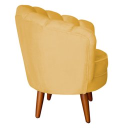 Kit 2 Poltronas Infantis Decorativa Sala de Estar Pétala Veludo Amarelo - 3