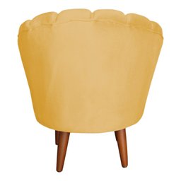 Kit 2 Poltronas Infantis Decorativa Sala de Estar Pétala Veludo Amarelo - 2